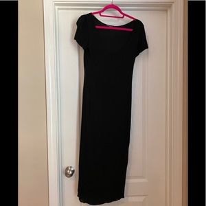 Large Popular Basics black cotton dress